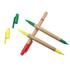 Paper Tube Highlighters in green, yellow, and red, with a natural cardboard casing, and some caps detached.