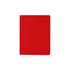 A red PU sticky notes memo holder with a smooth surface, ideal for office organisation. Includes a logo on the front.