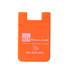 An orange Smart Wallet featuring a logo, designed to hold cards and small items.