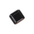 A black luxury cube-shaped wireless earbud case with a glossy finish and a logo on the front.