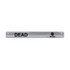 A reflective slap band in clear colour with black text and a logo.