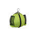 A vibrant green ball backpack featuring mesh side pockets and a zip closure. It has a sturdy top handle for carrying.