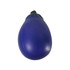 An eggplant-shaped stress reliever in purple with a green top, featuring a smooth, soft texture.