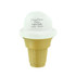 An ice cream-shaped stress reliever in cream and brown, featuring a textured cone and a rounded top.