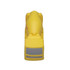 A yellow cement mixer car shape stress reliever with a simple design, featuring a grey window and detailing.