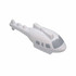 A white helicopter-shaped stress reliever with grey details and a small branding logo.