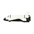 A shuttle-shaped stress reliever in white and black, designed for fun and relaxation. Features a logo.