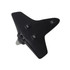 A black shuttle-shaped stress reliever with three raised buttons and a round base. It features a logo.
