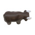 A brown bull-shaped stress reliever with white horns, featuring a smooth texture and a rounded design.