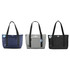 Three cooler bags in navy, grey, and black, featuring sturdy handles and a logo.
