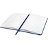 A hard cover A5 notebook with lined pages, featuring a navy exterior and a ribbon bookmark.