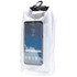 A clear 2.5L dry bag with a black clip, featuring a smartphone visible inside.