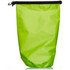 A bright green 10L dry bag with a black opening and sealing mechanism, featuring a logo.