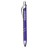 A metal pen in a vibrant purple colour, featuring a clip and a branded logo.