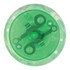 A green LED light-up yo-yo featuring a transparent marble design and a central axle for spinning.