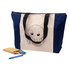 A navy and natural tote bag featuring a cute octopus design, accompanied by colourful markers and a notepad.