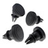 A set of four black car mobile holders designed to clip into air vents, featuring a simple, minimalist design.