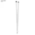 A white polyester lanyard with a clasp and adjustable clips, suitable for exhibitions and events.