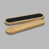 A bamboo nail file featuring a smooth bamboo body and a black sanding surface. It has a simple, natural design.