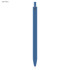 A light blue plastic pen with a minimalistic design and a branding logo on the barrel.