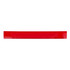 A red PVC soft plastic ruler featuring metric measurements and a logo.