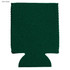 A dark green neoprene stubby cooler with a textured finish and a bottom cut-out. It features a logo or branding.