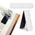 A small fridge magnet and bookmark set featuring a colourful design with a logo, alongside a solid white magnet.