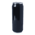 A drink bottle in sleek black with a silver lid and a logo on the front.