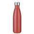 A drink bottle in a matte red finish with a stainless steel cap and a smooth body design.