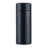 A drink bottle in sleek black with a smooth finish and a lid, featuring a minimalist design.