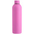A drink bottle in a vibrant pink colour with a smooth matte finish and a secure screw-on lid.