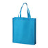 A bright blue non-woven tote bag with two handles and a simple, solid design.