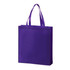 A purple non-woven tote bag with two handles and a simple design, featuring a branding logo.