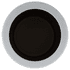 A drink bottle holder in black with a white rim. Features a logo on the surface.