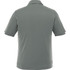 A green short sleeve polo shirt for men, featuring a subtle texture and a logo on the back.