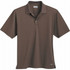 Brown short sleeve polo shirt for men, featuring a classic collar and a logo on the side.