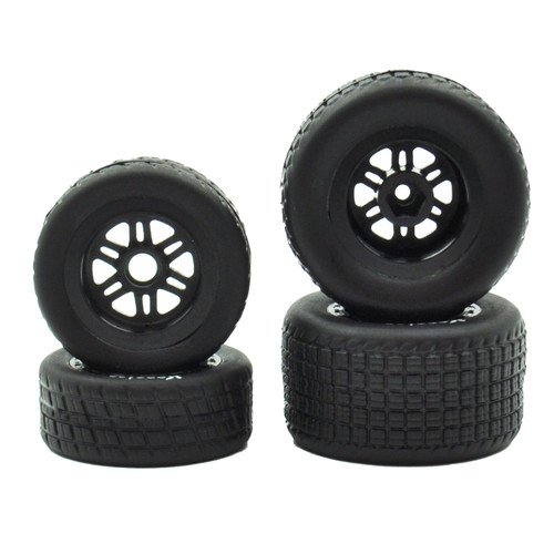 FR/RR Tires & Black Wheels, Hoosier, 1/18 Midget (4) – image 2