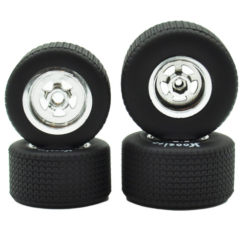 FR/RR Tires & Wheels, Silver Chrome, 1/18 EDM (4) – image 2