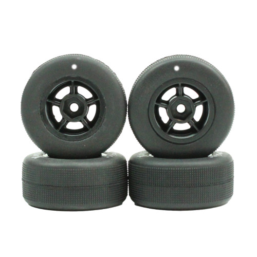 FR/RR Soft Tires & Black Wheels, 1/24 Asphalt Late Model (4)