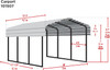 Arrow 10' x 15' Metal Carport W Steel Roof (Two Available Leg Heights)