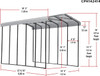 Arrow 14' x 24' x 14' Metal Carport W Steel Roof