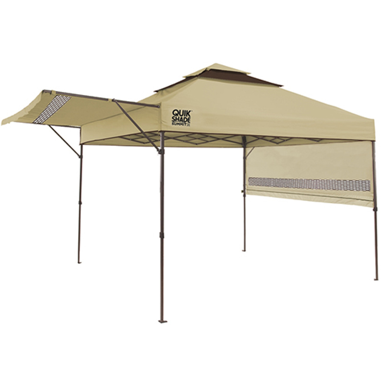 10' X 10' Canopy With Adjustable Dual Half Awnings Taupe