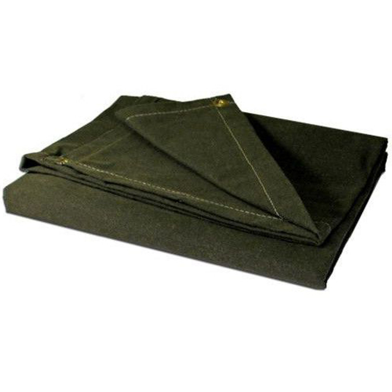 12' X 12' Olive Drab/Green Canvas Tarp 12 Oz.