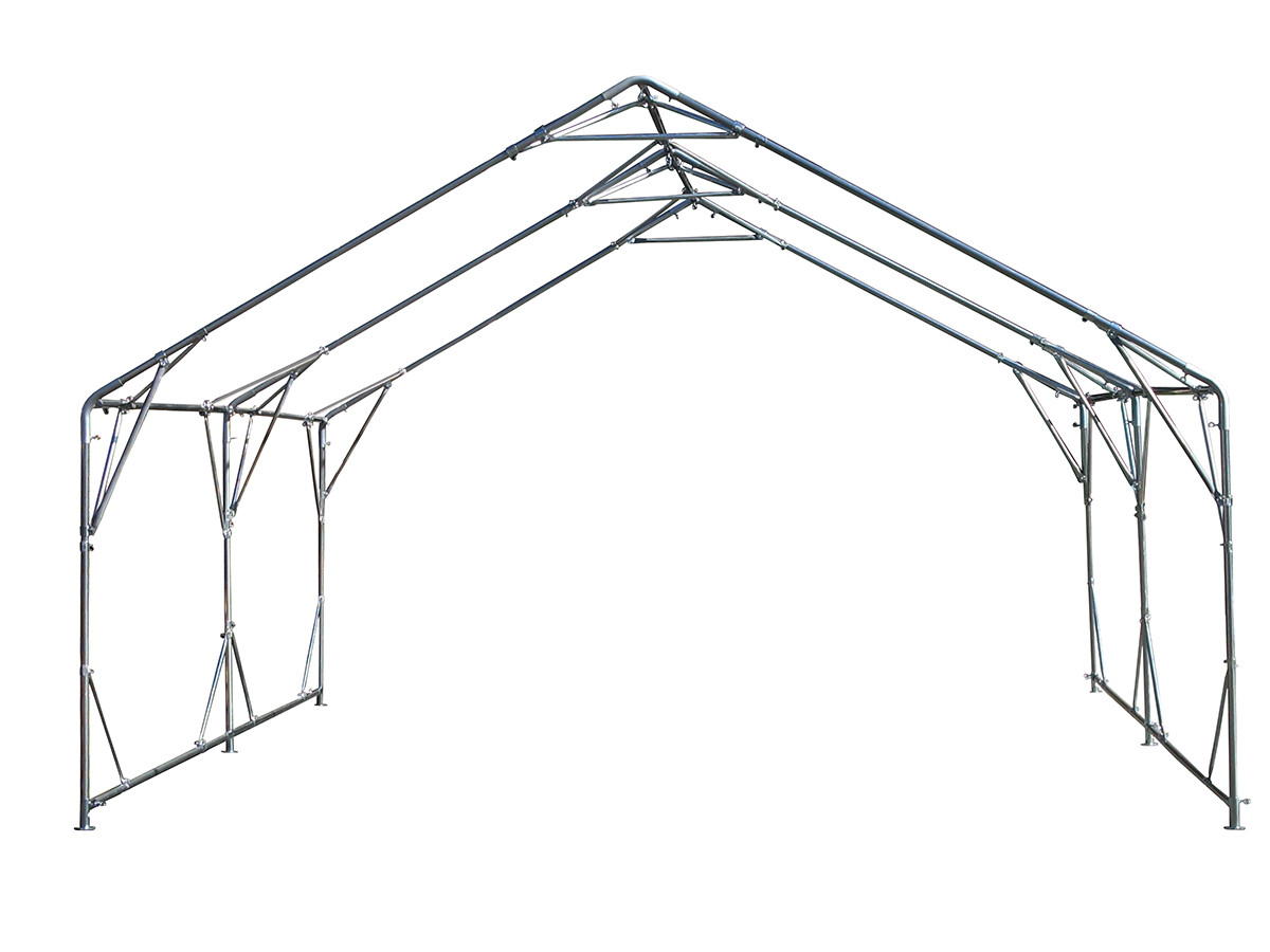 Custom canopy frame built with canopy fittings