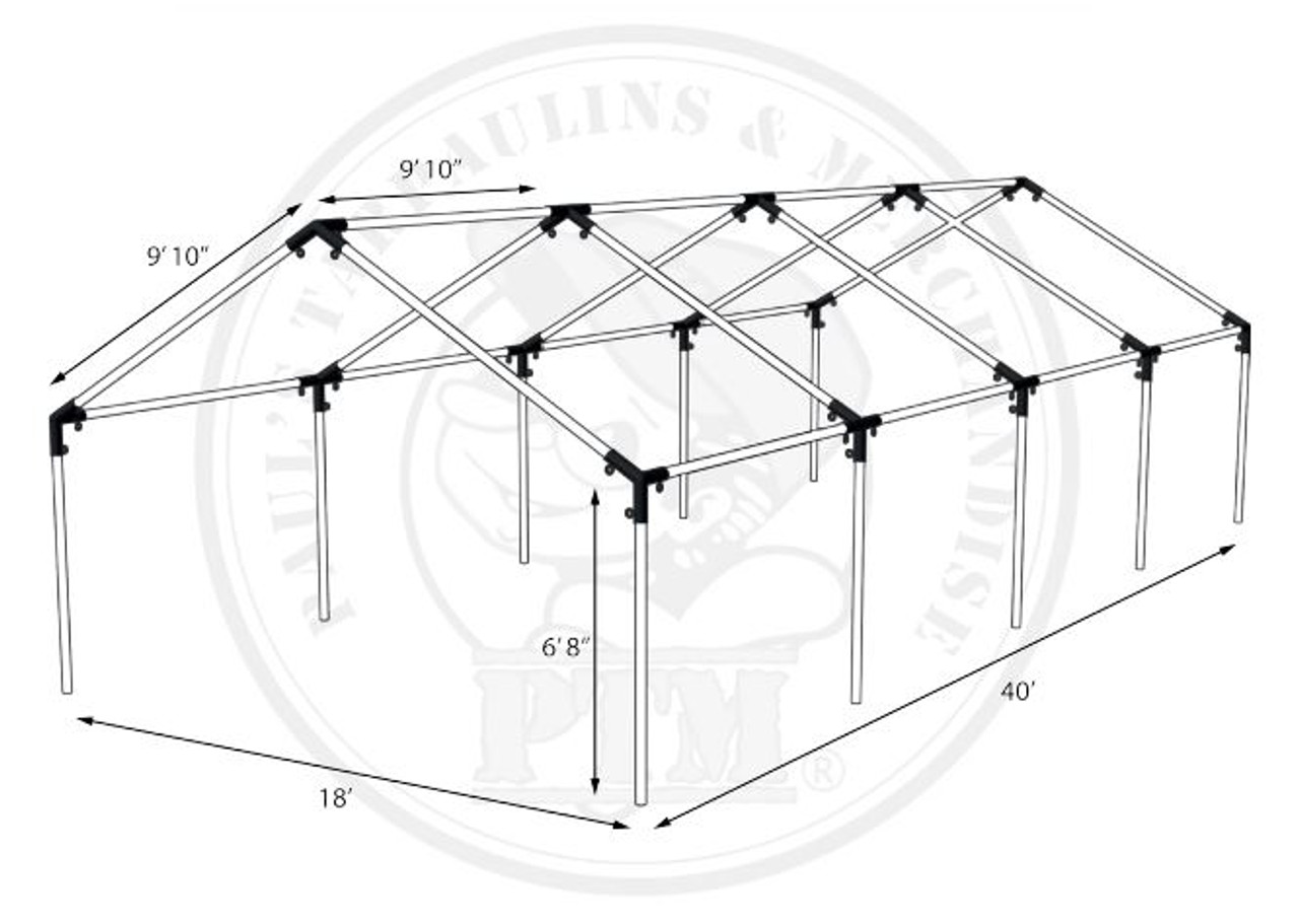 20' x 40' Replacement Canopy Cover for 18' x 40' Frame