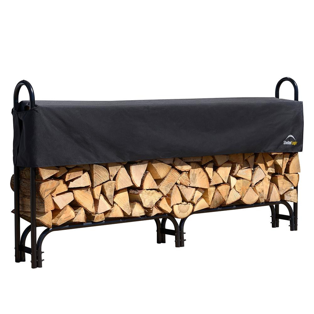 8'  Heavy-Duty Firewood Rack Plus Cover