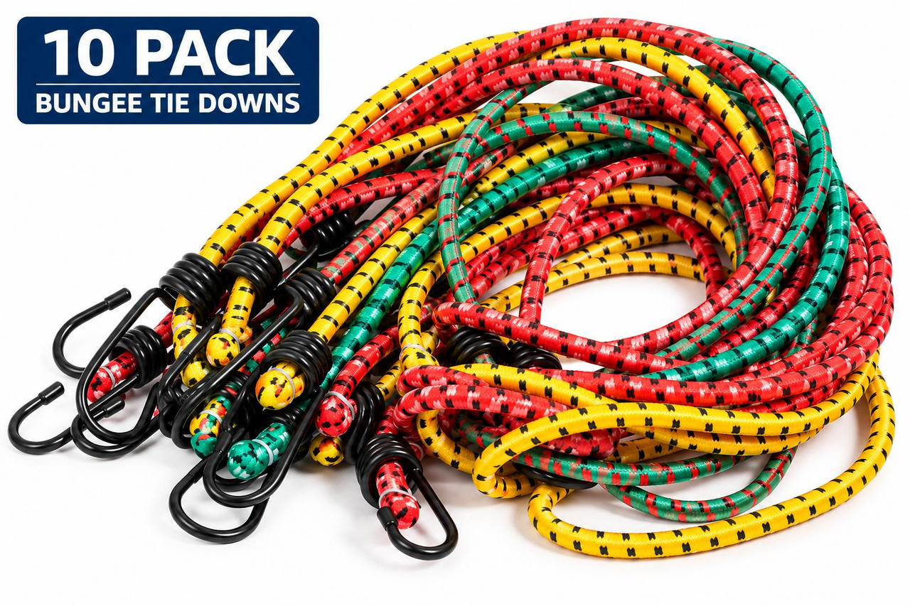 30" Multi Colored Bungee Tie Downs