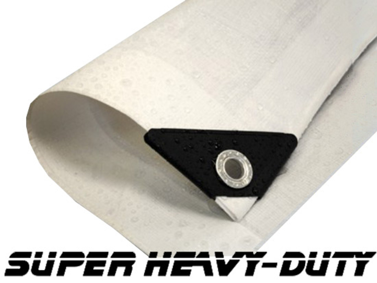 10 X 30 Super Heavy-Duty Tarp White/White(Finished Size 9'6" x 29'6")