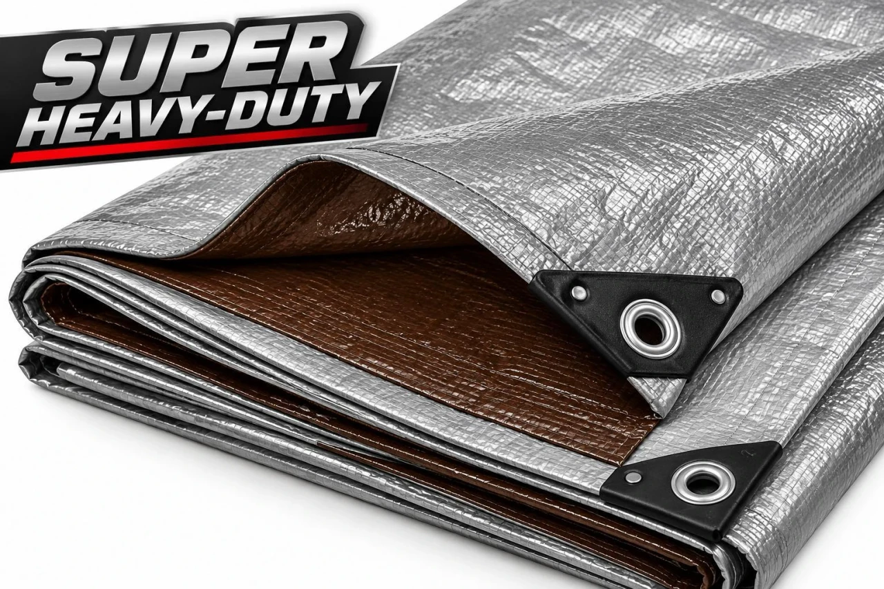 Silver Brown Super Heavy-Duty Poly Tarp