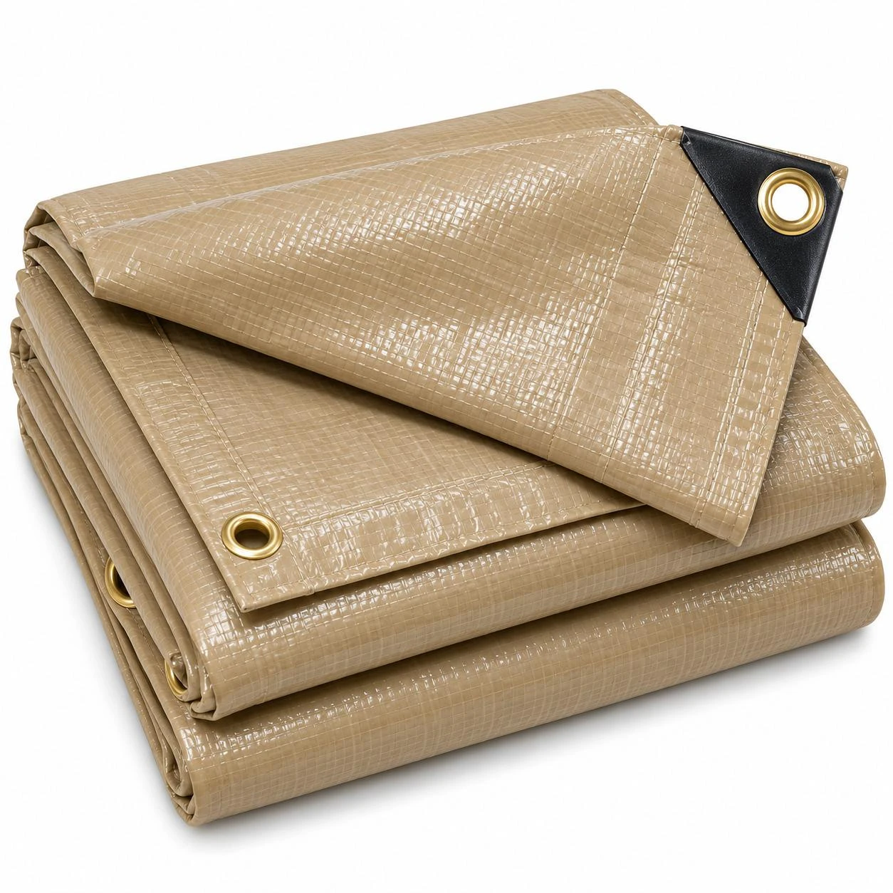 12' x 24' Heavy Duty Premium Tan Poly Tarp (11'6" x 23'6")